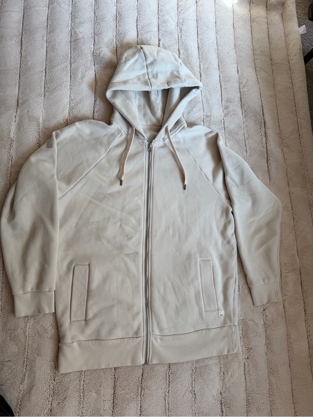 Vuori Restore Full-Zip Hoodie, Salt, Size Small